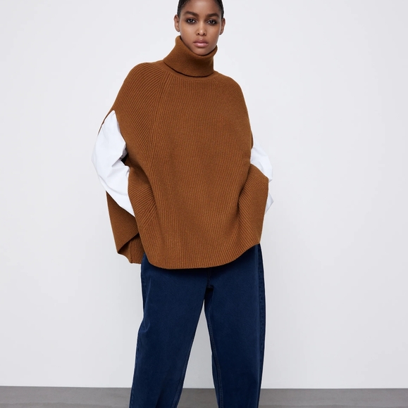 Zara knit turtleneck cape - Picture 10 of 16